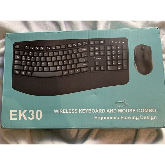 Wireless Keyboard and Mouse Combo 2.4G Ergonomic Keyboard (GRAY) - Picture 2 of 3